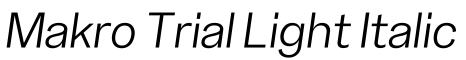 Makro Trial Light Italic字体效果图