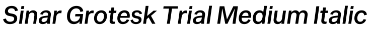 Sinar Grotesk Trial Medium Italic预览字体图片