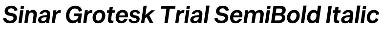 Sinar Grotesk Trial SemiBold Italic预览字体图片