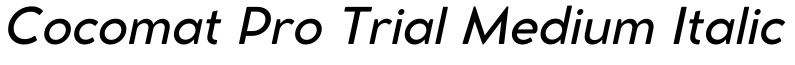 Cocomat Pro Trial Medium Italic字体效果图