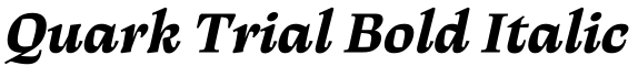 Quark Trial Bold Italic字体效果图