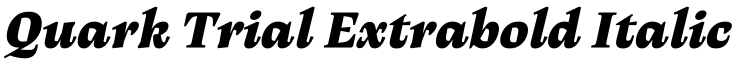 Quark Trial Extrabold Italic字体效果图