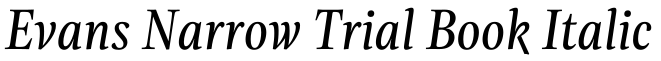Evans Narrow Trial Book Italic字体效果图