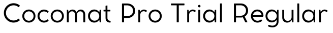 Cocomat Pro Trial Regular字体效果图