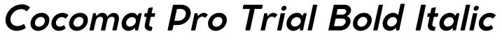 Cocomat Pro Trial Bold Italic字体效果图