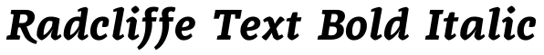 Radcliffe Text Bold Italic字体效果图