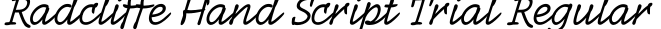 Radcliffe Hand Script Trial Regular字体效果图