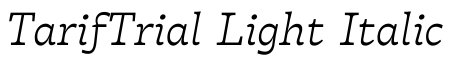 TarifTrial Light Italic字体效果图