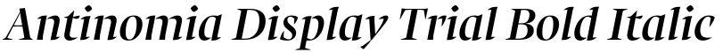 Antinomia Display Trial Bold Italic字体效果图