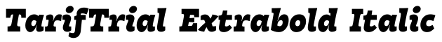 TarifTrial Extrabold Italic字体效果图