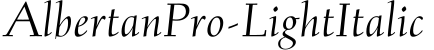 AlbertanPro-LightItalic字体预览